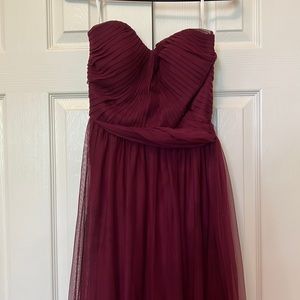 Strapless Maroon Birdy Grey bridesmaids dress in Small